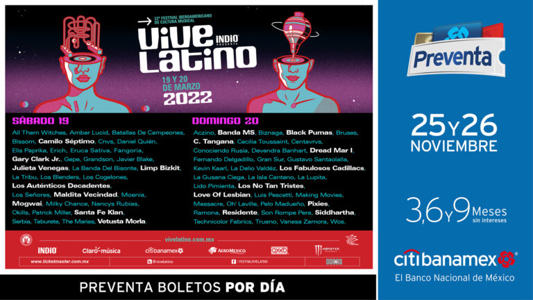 Se anuncian las bandas por día del Festival Vive Latino 2022