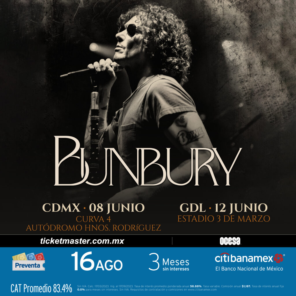 Bunbury regresa a México en 2025 con 2 únicos conciertos Queretarock