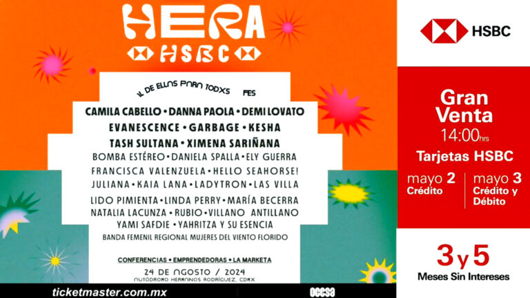 Festival Hera HSBC el 24 de Agosto CDMX