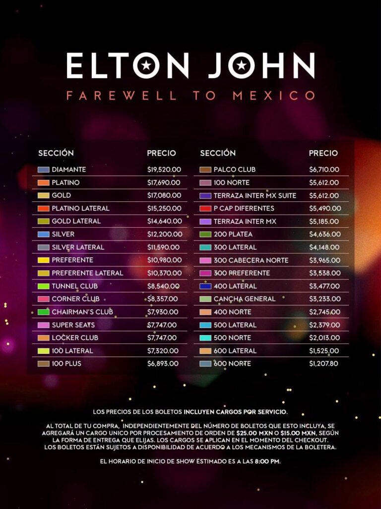 Boletos Elton John